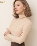 Autumn And Winter Womens New Long-sleeved High-necked Thin Sweater Bottoming Shirt