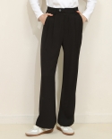 Pantalones casuales Pantalones rectos sueltos para mujer Primavera y otoño Pantalones negros blancos de cintura media que combin
