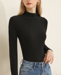 Womens Autumn And Winter High-necked Long-sleeved Cotton Bottoming Shirt