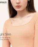 Autumn Womens New Low-neck Bottoming Shirt Thread Tight Long-sleeved T-shirt Womens Tops
