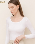 Autumn Solid Color Round Neck Close-fitting Low-neck Bottoming Shirt Womens Slim Thin Section Nine-point Sleeve Top
