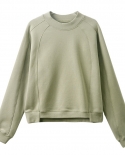Autumn And Winter New Fleece Sweater Womens Long-sleeved Solid Color Round Neck Loose Top Coat