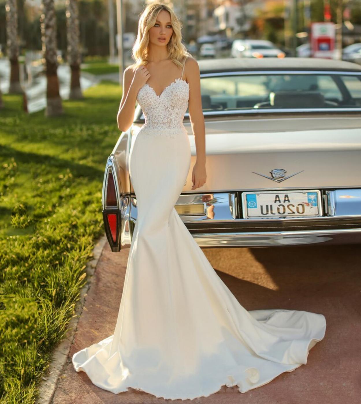 Boho Mermaid Wedding Dress With Sleeves 46/mo Finance Women's