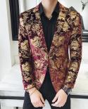 2022 Fashion New Mens Casual Boutique Business Slim Fit Personality Bronzing Banquet Dress Suit Blazers Jacket Coatblaz