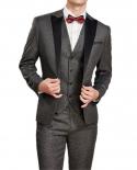 3 Pieces Sets Blazers Jacket Pants Vest Suits Set  Boutique Mens Casual Business Wedding Groom Suit Coat Trousers Wais
