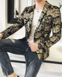 2022 Fashion New Mens Casual Boutique Business Slim Fit Bronzing Dress Suit Blazers Jacket Coatblazers