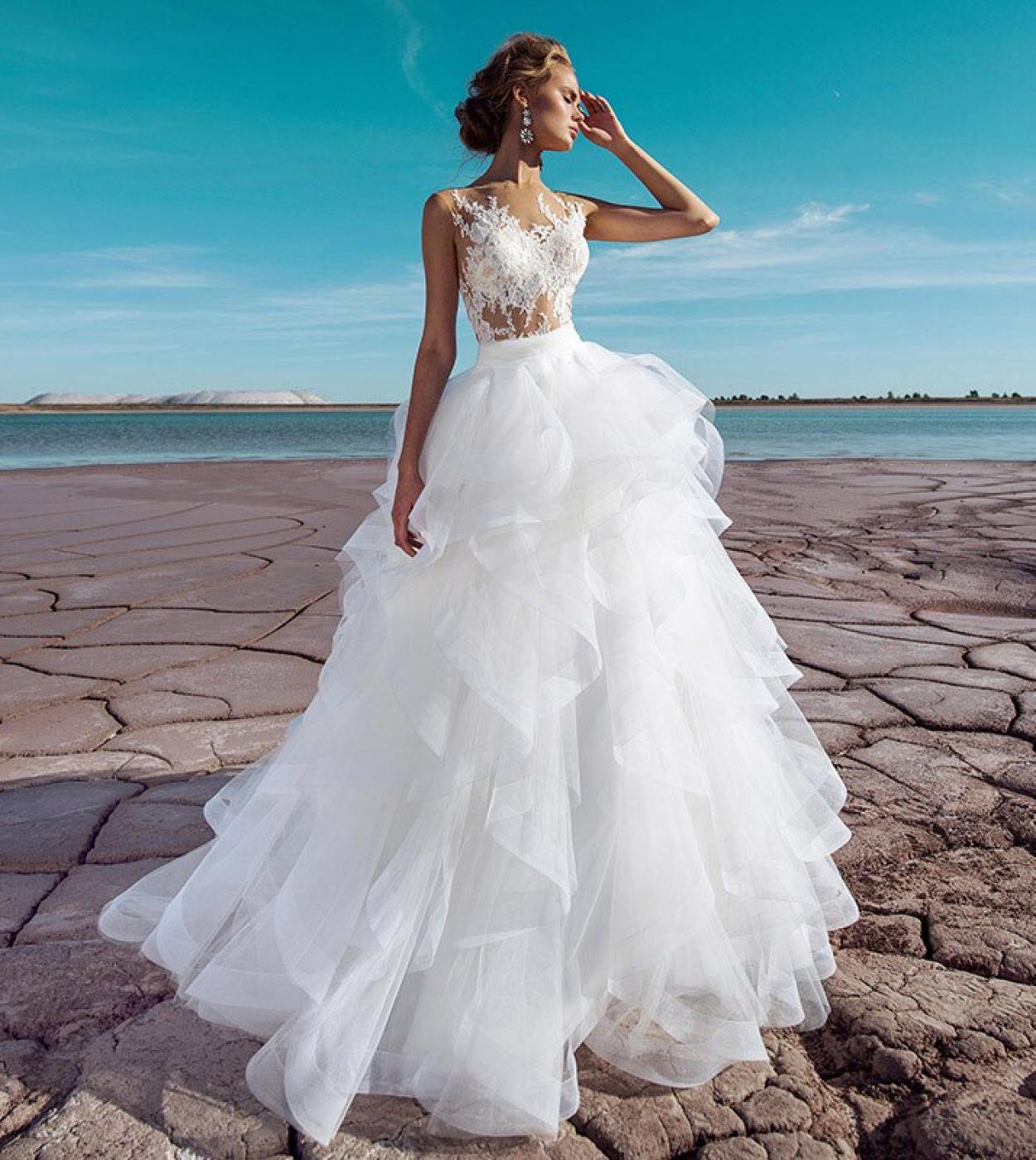 Elegant Boho Aseries Wedding Dresses 2023 Ladies Sweetheart Backless Bridal Dress Tulle Ruffle Bridal Dress Vestidos De 