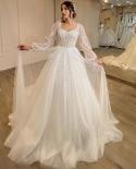 Luxury Sequins Wedding Dresses Sweetheart Appliques Grace Bridal Gowns 2023 Puff Sleeve Tulle A Line Princess Plus Size 