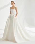 Luxury  Mermaid Lady Sweetheart Spaghetti Strap Sweeping Train Sleeveless Wedding Dress Waist Bow Bridal Greeting Guest 