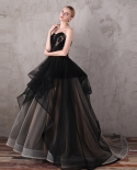 Tube Top Evening Dress Female Banquet Elegant Long Black Temperament Celebrities Dress Skirt
