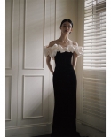 One-shoulder Black Evening Dress New Fishtail Dress