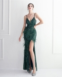 19632מיקום פרח מלאכת חרוזים מלאכת צמר מיובא שמלת משתה ארוכה שמלת ערב דקה מזג אלגנטי