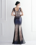 19612 שיפוע חרוז מלאכת חרוזים שמלת ערב ארוכה משתה שמלת ערב דקה מזג טמפרמנט אלגנטי ארוך