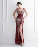 19601 אומנות מיקום חרוז פרח חתיכת חרוז שמלת ערב משתה שמלת ערב דקה טמפרמנט אלגנטי lon