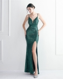 Ladies Party Long Slim Toast Performance Fishtail Dress Evening Dress