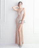 Ladies Party Long Slim Toast Performance Fishtail Dress Evening Dress