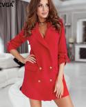 Gacvga Fashion Women Long Blazers And Jackets  Autunmn Double Breasted Lady Blazer Overcoat Basic Slim Coat Traf Outer