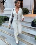 Gacvga Knited Bodycon Jumpsuit  Autumn Casual Rompers Women Crop Top Button Links Pants Two Piece Set Y2k Overalls Traf