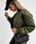 Gacvga Streetwear Black Cropped Quilted Jackets For Women  Autumn Winter Casual Padded Warm Parkas Coat Long Sleeve Fash