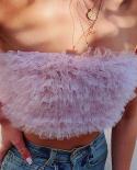 Gacvga Mesh Ruffles Corset Crop Top Women Summer Backless Y2k Top  Bustier Cropped Sweet Vest T Shirts Tube Tank Top