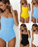 4 Colors  One Piece Swimsuit Swimwear Women Solid Special Fabric Bathing Suit Beachwear With Waistband Maillot De Bain F