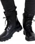 Steel Toe Mens Military Boots Leather Safety Shoes Mens New Fashion Lace Up Ankle Thick Soled Motorcycle Boots Large S