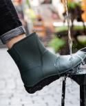 New Mens Rubber Shoes Waterproof Rain Boots New Mens Short Ankle Boots Waterproof Rianboots Antiskid Water Shoes Fishi