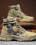 2023 الخريف الأحذية العسكرية للرجال التمويه الصحراء أحذية عالية أعلى أحذية رياضية عدم الانزلاق أحذية العمل للرجال الأحذية منصة