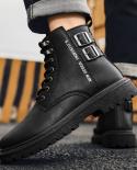 2022 Mens Single Boots Autumn New Men Tooling Boots British Comfortable Universal High Top Casual Leather Boots Tooling