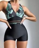 Zipper One Piece Swimwear U Back Swimsuit Women Green Monokinis Boyleg Sports Surfing Suit Solid Bathing Suit Summer 202