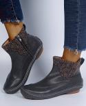 Womens Pu Leather Ankle Boots Women Cross Strap Vintage Woman Shoes Short Plush Punk Boots Flat Ladies Retro Botas Muje