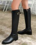 Ladies Knee Boots Classic Warm Boots New Side Zipper Thick Heel Slim Boots Autumn Winter Knight Boots Women Botas De Muj