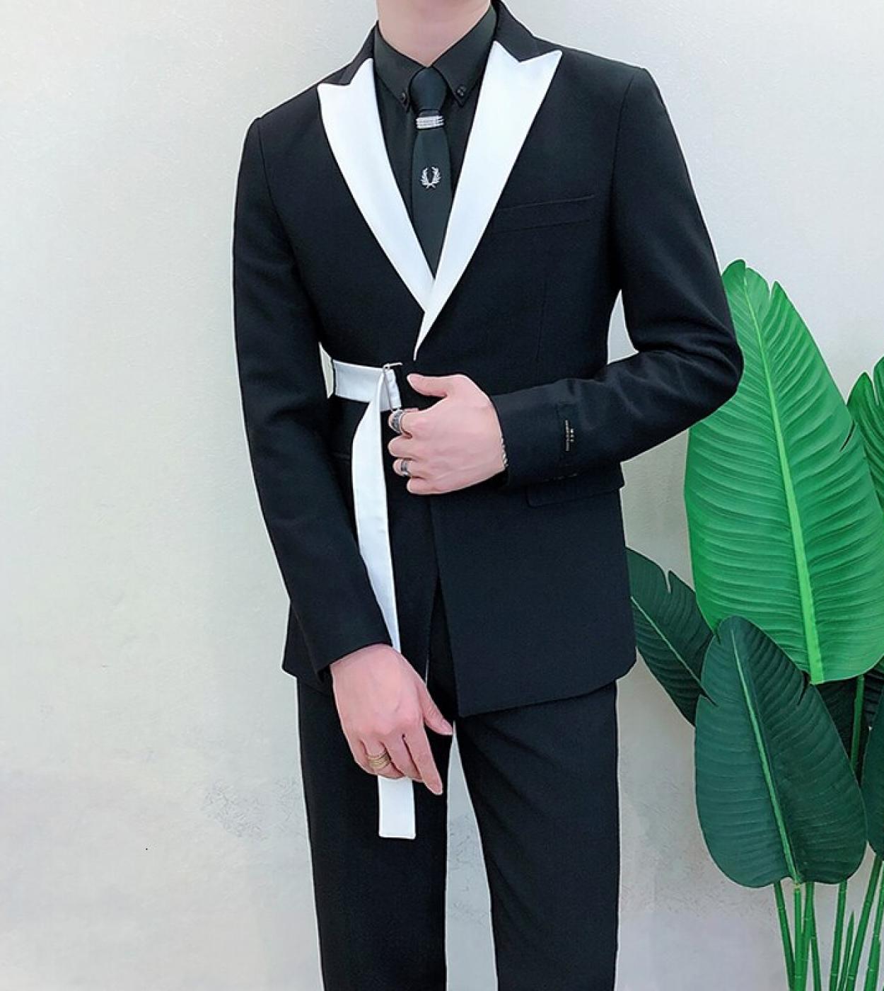  Slim Fit Men Suit 2 Piece Stylish Young Fashion Men Groom Tuxedo Men Wedding Suits Set Casual Custom Man Jacketpantssu