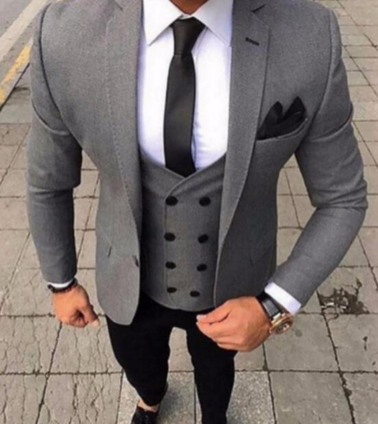 Traje gris con hotsell pantalon negro