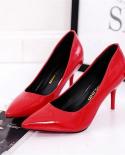 Hot Selling Women Shoes Pointed Toe Pumps Patent Leather Dress Red 8cm High Heels Boat Shoes Shadow Wedding Shoes Zapato