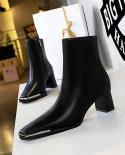 Bigtree Womens Shoes Ankle Boots  Autumn New Thick Heel High Heel Non Slip Fashion Casual Motorcycle Bootsankle Boots