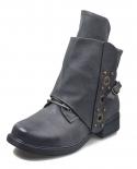  New Womens Ankle Boots Spot Zip Autumn And Winter New Hot Big Size Retro Square Head Womens Pu Leather Bootsankle Boo