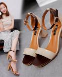 2022 New  Comfortable Wild Thick With Single Shoes Pointed Straps High Heels Shallow Mouth Fashion Wild High Heelshigh H