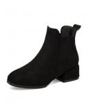  Women Black Ankle Sock Boots Fashion Autumn Stretch Fabric Boots Chunky High Heels Square Toe Women Dress Shoes  Women