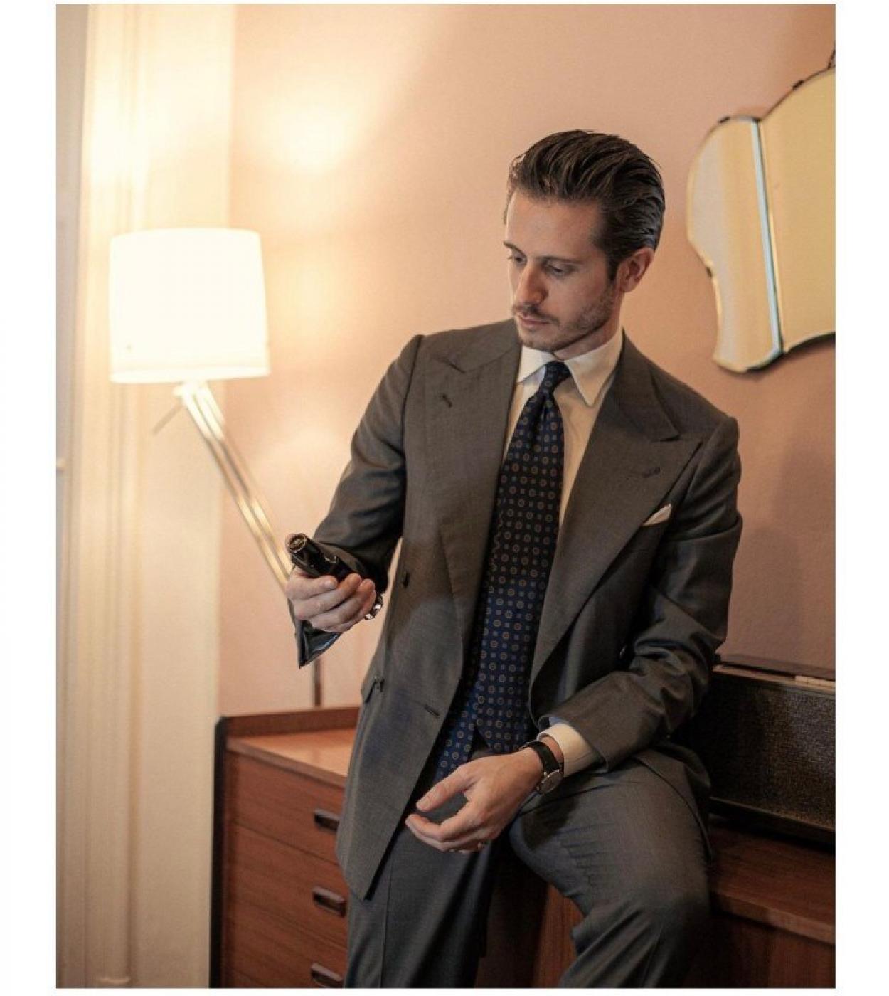 Costume Homme Mode Gris Fonc Hommes Costumes 2 Pi ces Un Bouton
