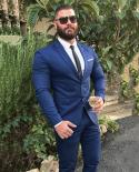  Classic Blue Suits Men Groom Tuxedo For Wedding Business Man Wear Man Blazer 2 Piecesjacketpant Slim Fit Terno Mascu