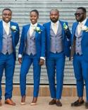 Classic Designe Royal Blue Groom Tuxedos Men Wedding Tuxedos Excellent Men Business Dinner Prom Blazer 3 Piece Suit  Sui