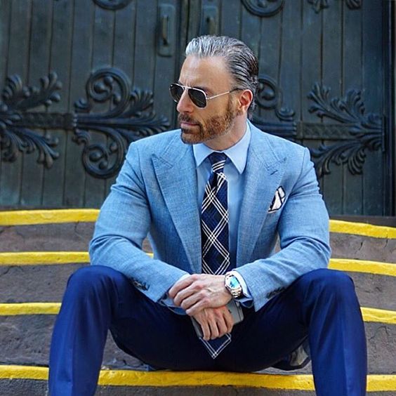 Blue blazer with navy pants on sale