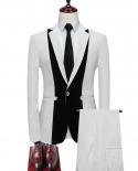 New Fashion Color Matching Men Business Suits 2 Pieces Wedding Groom Party Dress Custom Made Patchwork Blazer Jacket Pan