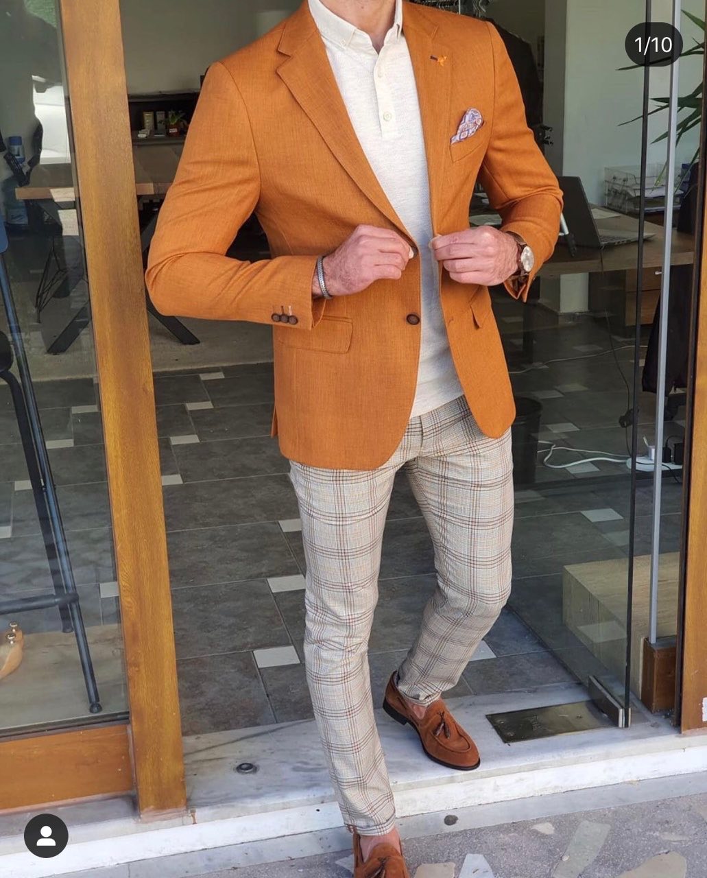 Giacca elegante uomo arancione cheap