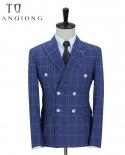 Tian Qiong Brand  New Arrival High Quality Fashion Double Breasted Suits Men,streak Mens Suit,size M 5xl,jacket Pants