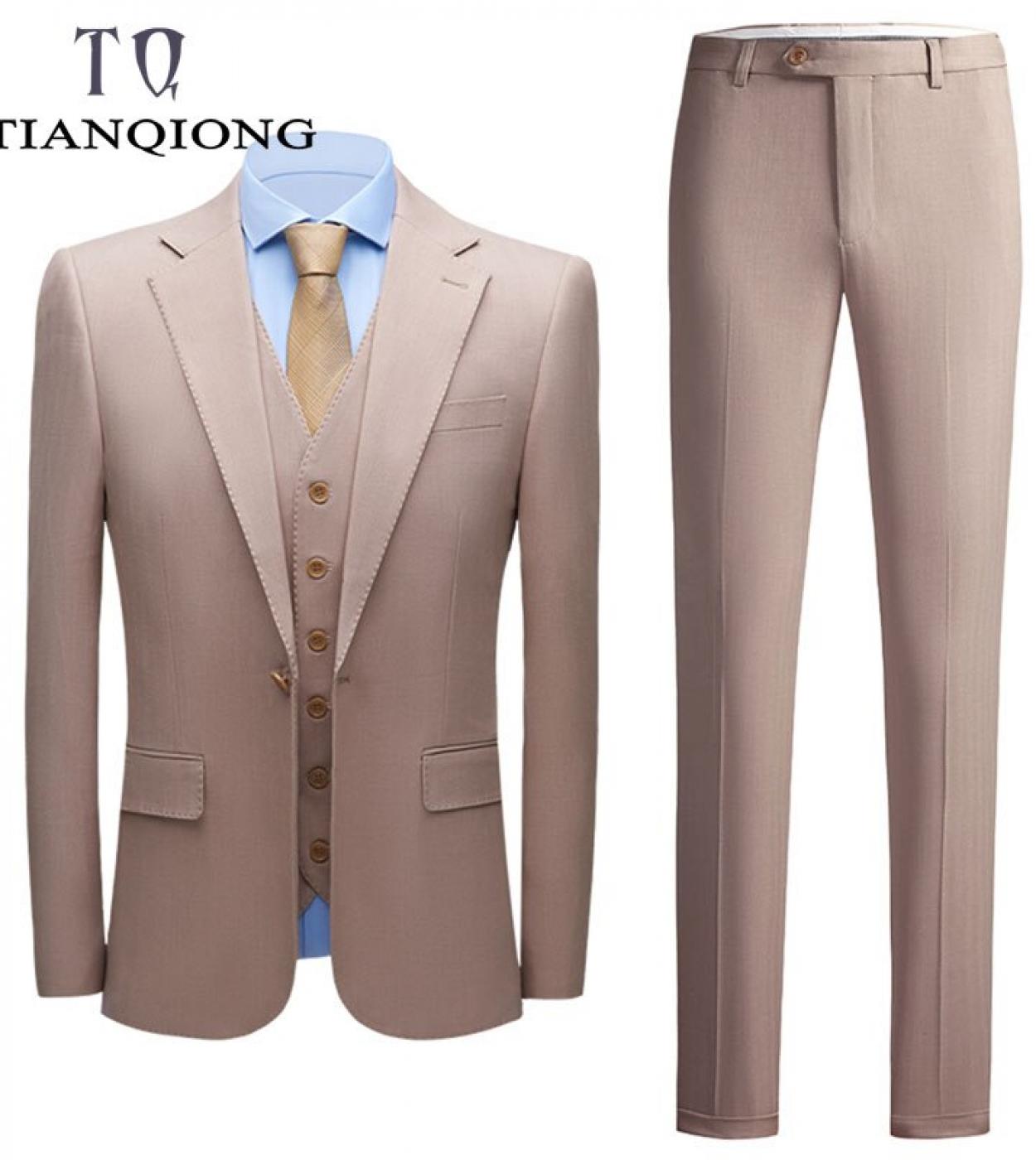 Tian Qiong  Man Wedding Guest Dress High Quality Men Suits Formal Costume 3 Pieces Homme Mens Business Casual Suitsuits