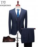 Tian Qiong Brand Striped Suit Gary Blue Wedding Suits For Men 3 Pieces Terno Masculino Slim Fit 3xl 4xl Costume Homme Ma