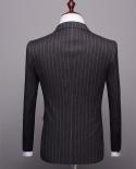  New Arriva Boutique High Quality Smart Casual Stripe Suits Men,double Breasted Skinny Luxury Black Suits Men Clothingsu