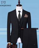 jacket  Pant  Vest New Men Business Slim Suits Sets Wedding Dress Three Piece Suit Blazers Coat Trousers Waistcoatsu